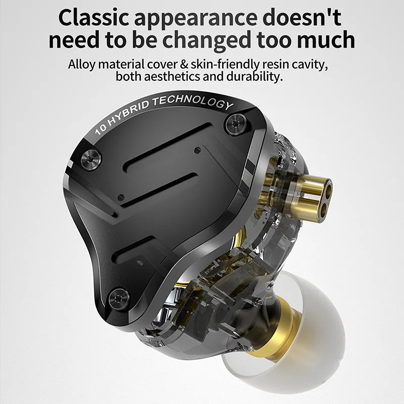 KZ ZS10 PRO X Wired Headphones HD Microphone Pure Sound Quality Hybrid Technology Headphones Monitor Earbuds HIFI Bass Music Hea