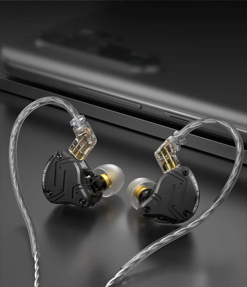 KZ ZS10 PRO X Wired Headphones HD Microphone Pure Sound Quality Hybrid Technology Headphones Monitor Earbuds HIFI Bass Music Hea