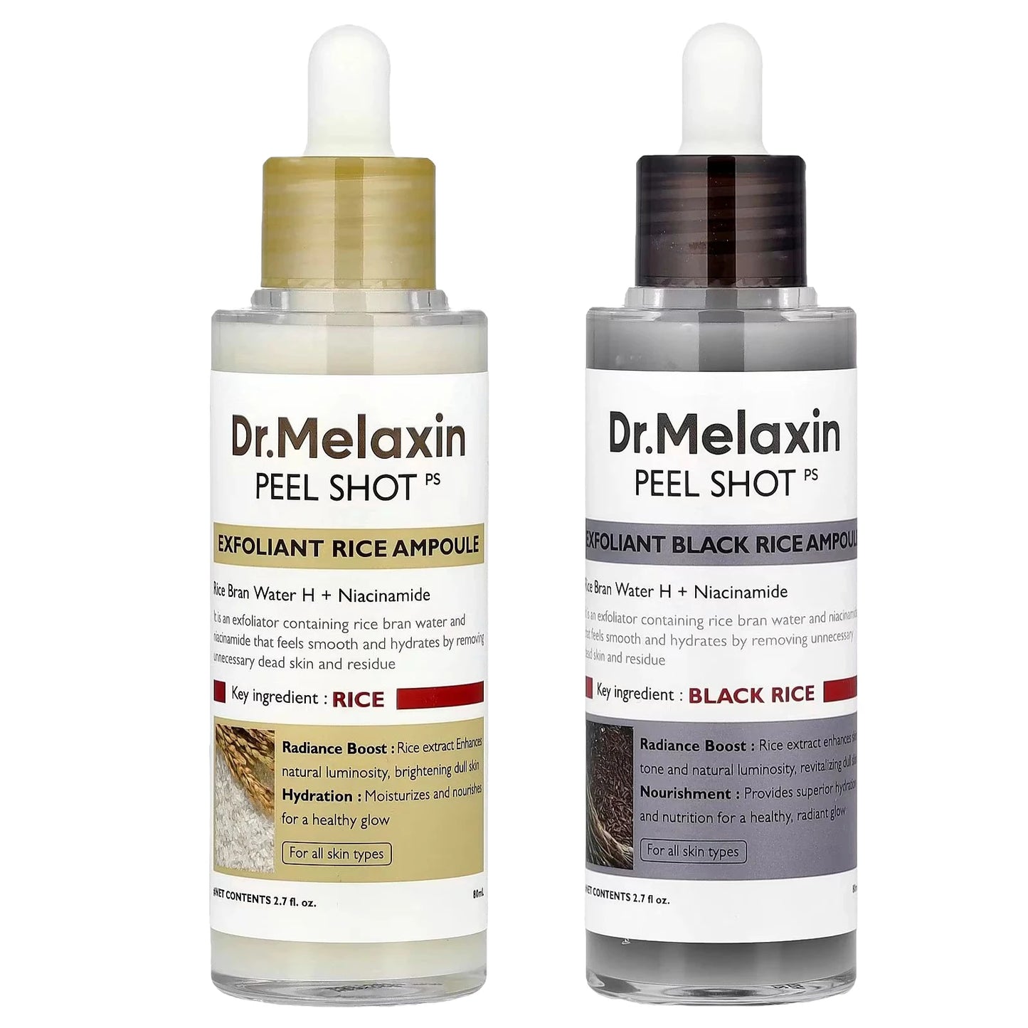 Dr. Melaxin Korean Skin Care Sets Rice Exfoliating Hydrating Facial Serum Softening Serum Acne Removal Hydrating Pore Reduction