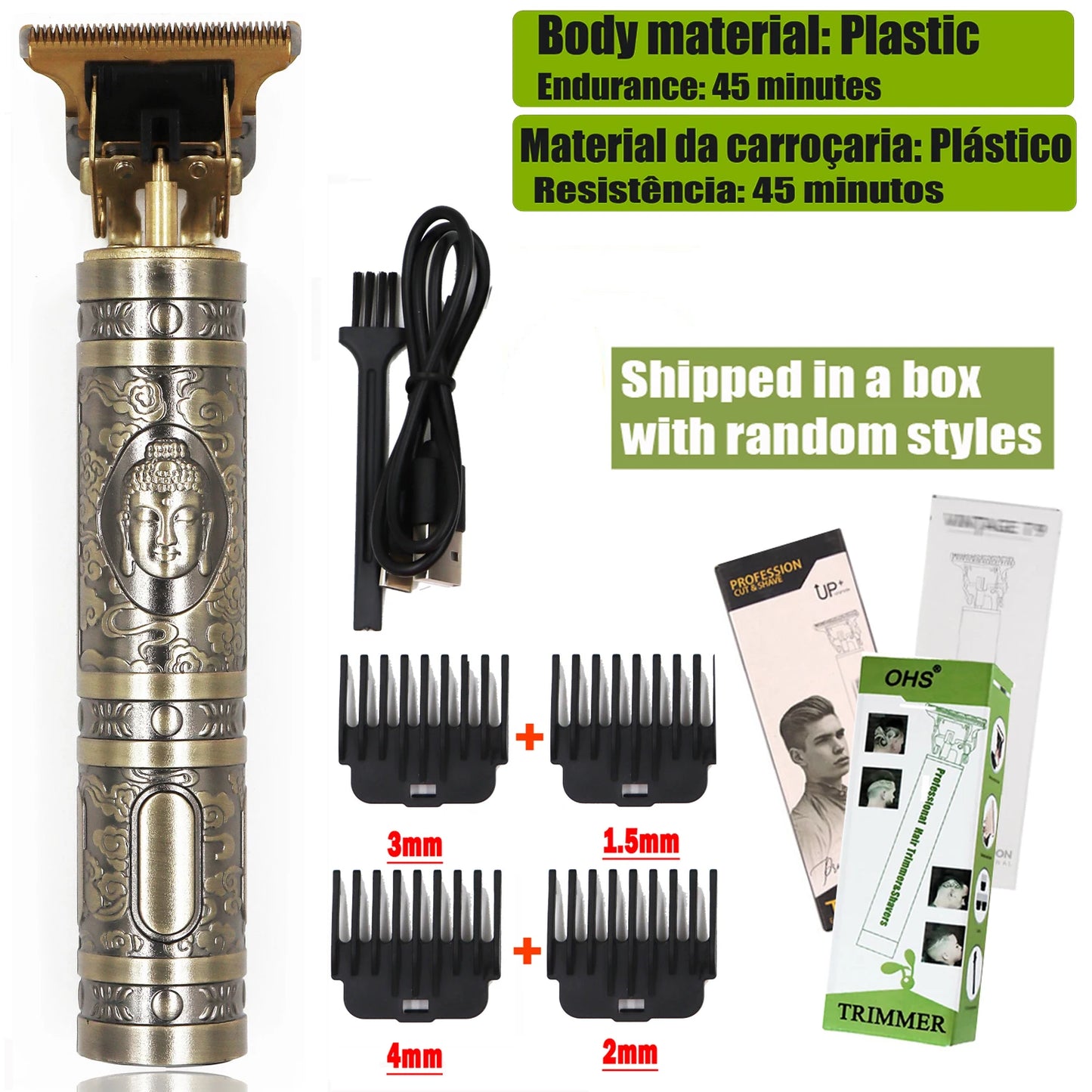 OHS Rechargeable  Vintage T9 Cordless Hair Cutting Machine Electric Shaver For Man Hair Clipper Barber Trimmer Beard Razors