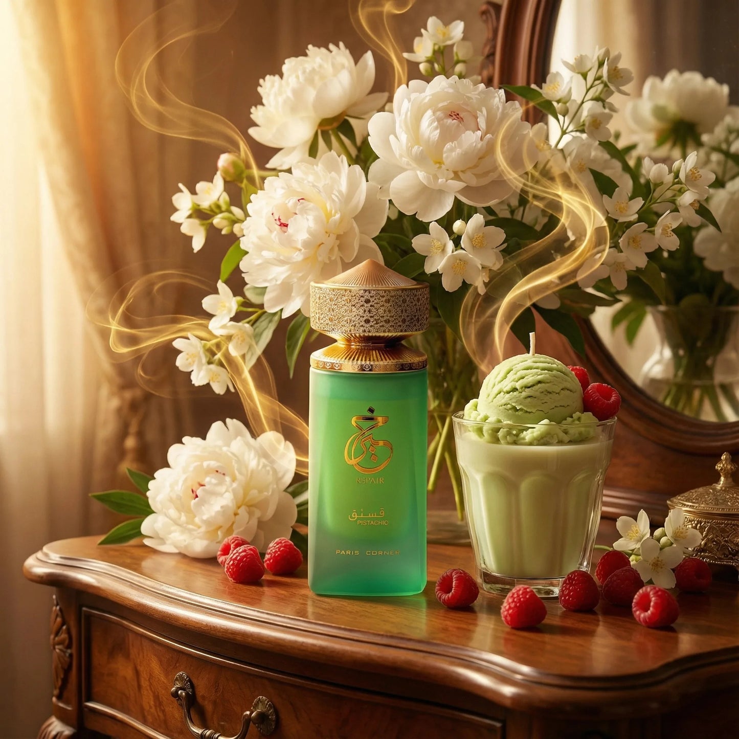 Paris Corner Pistachio Khair EDP 3.4 Fl Oz,Unisex Nutty Sweet Perfume,Unique Pistachio Scent for Men and Women