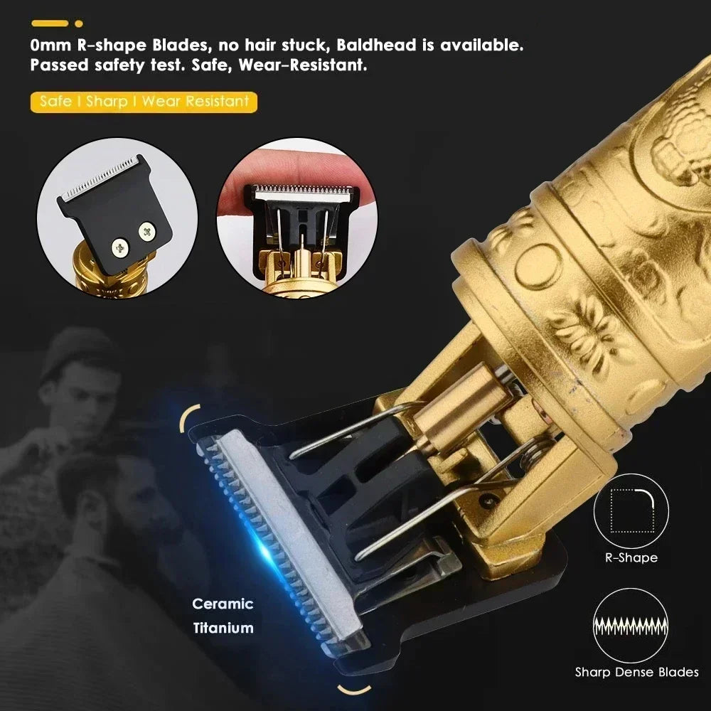 OHS Rechargeable  Vintage T9 Cordless Hair Cutting Machine Electric Shaver For Man Hair Clipper Barber Trimmer Beard Razors