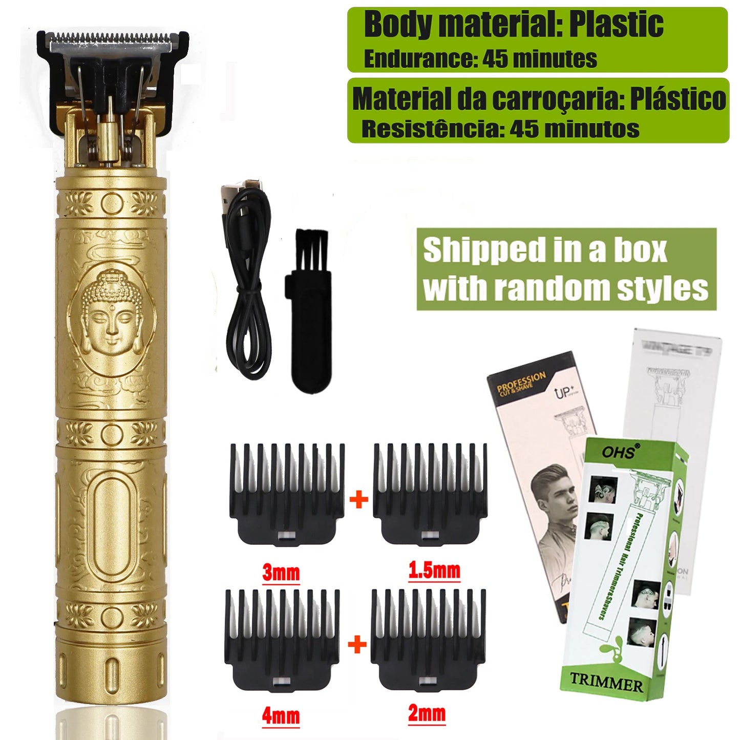 Cordless Electric Hair Cutting Machine Vintage Hair Clipper Portable Shaver Barber USB Fast Charging Hair Trimmer For Hairdresse