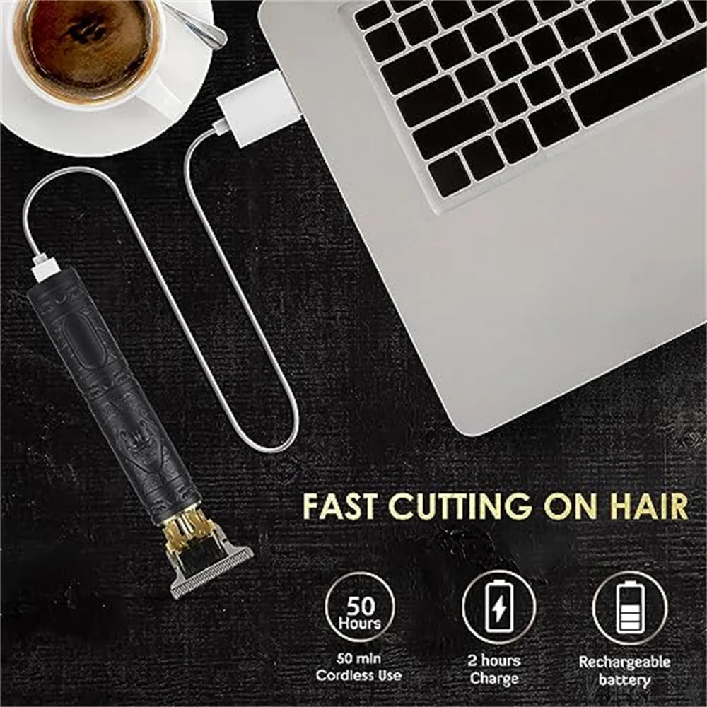 Cordless Electric Hair Cutting Machine Vintage Hair Clipper Portable Shaver Barber USB Fast Charging Hair Trimmer For Hairdresse