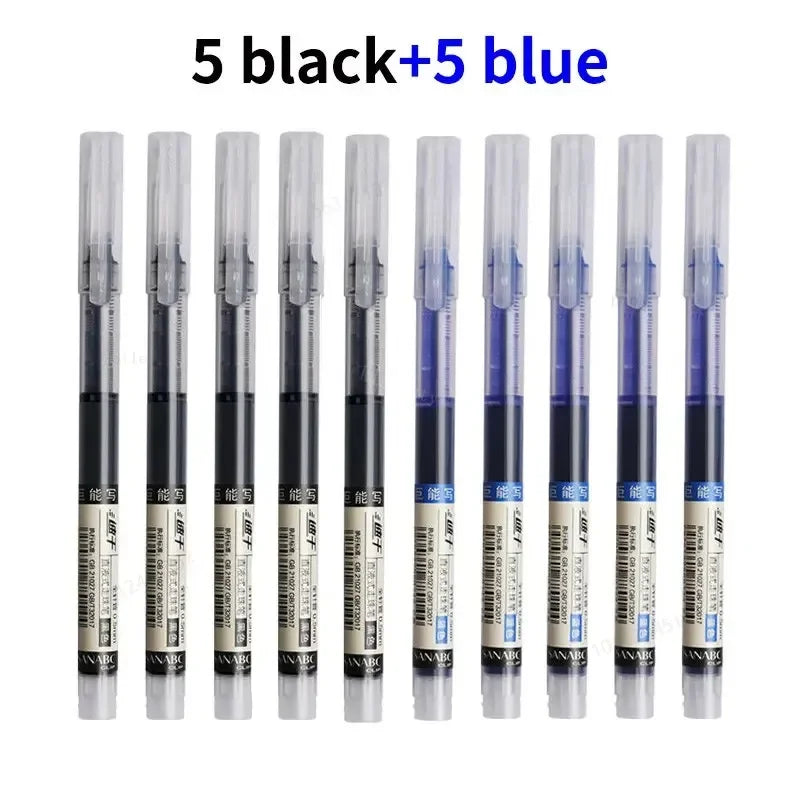 10 Pcs Color Gel pens.Quick Drying Large Capacity，0.5mm, suitable for Students, Note-taking, Marking, Drawing, Bookkeeping.