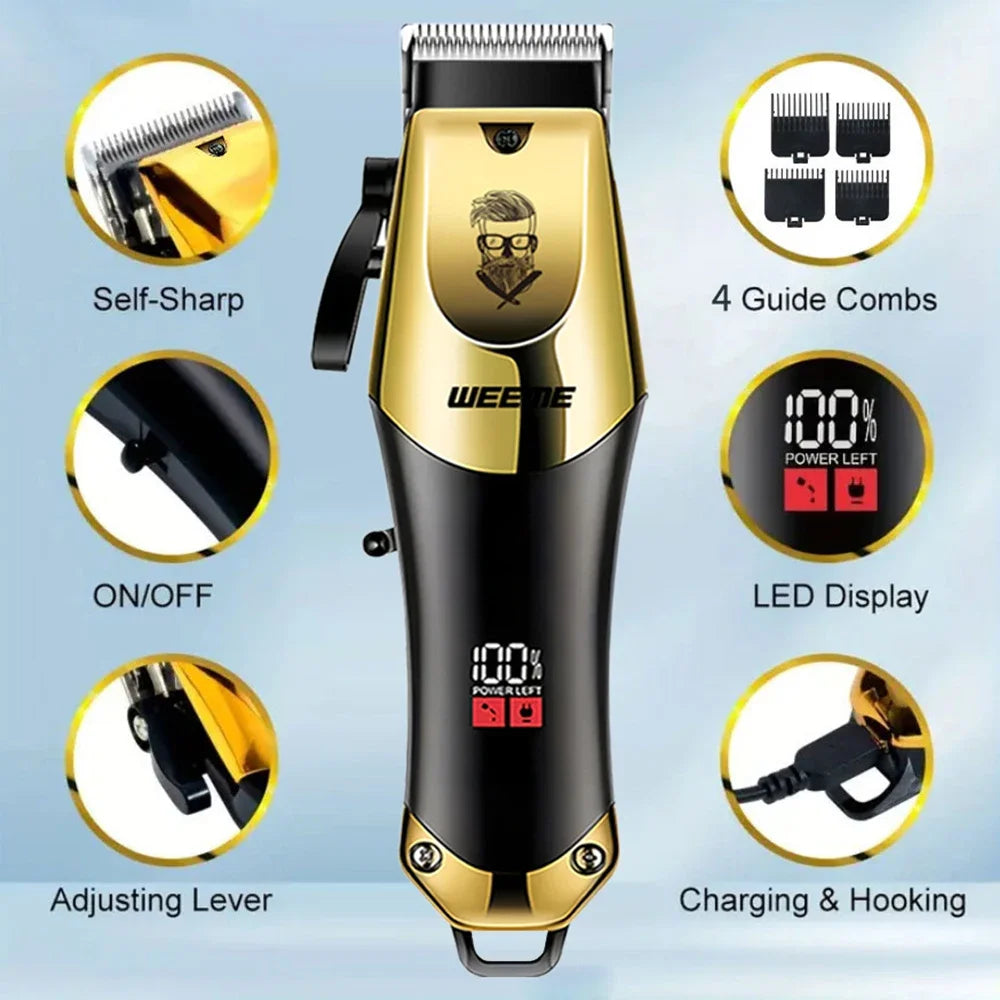 Cordless Electric Hair Cutting Machine Vintage Hair Clipper Portable Shaver Barber USB Fast Charging Hair Trimmer For Hairdresse