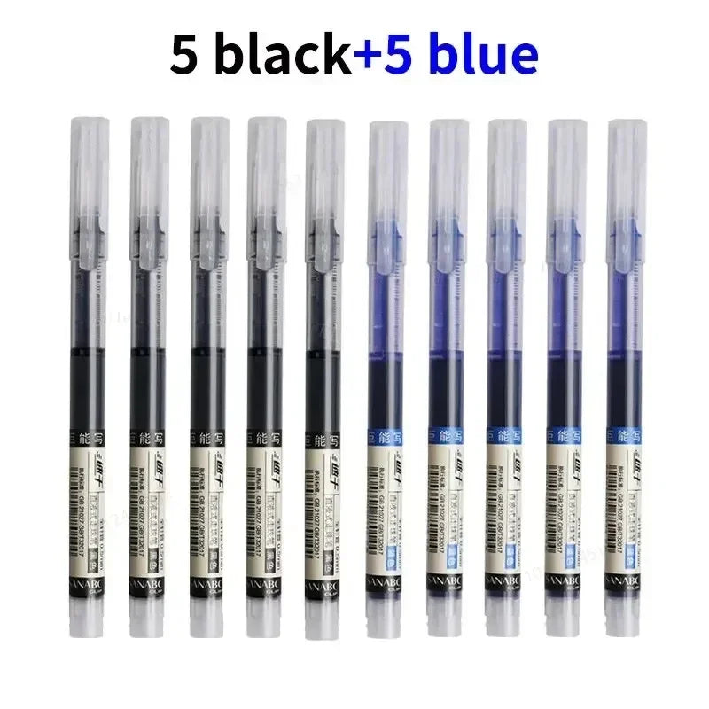 10 Pcs Color Gel pens.Quick Drying Large Capacity，0.5mm, suitable for Students, Note-taking, Marking, Drawing, Bookkeeping.