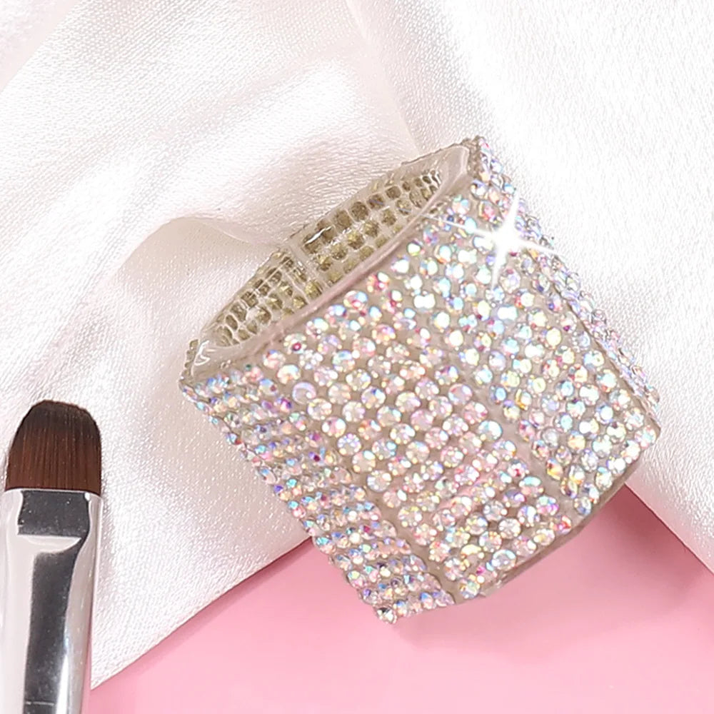 Mini Crystal Glass Acrylic Small Octagonal Powder Liquid Nail Cup Nail Brush Clean Liquid Power Rhinestone Luxury Mixing Bowl