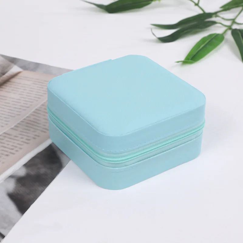 Portable Travel Mini Jewelry Box Leather Jewelery Ring Organizer Case Storage Gift Box Girls Women
